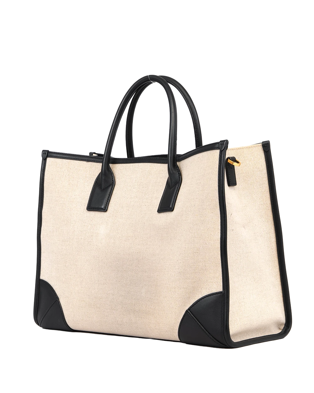 MCM MUNCHEN TOTE BLACK BEIGE LINEN GHWMW MWTCAB004BKK00110012204 0028