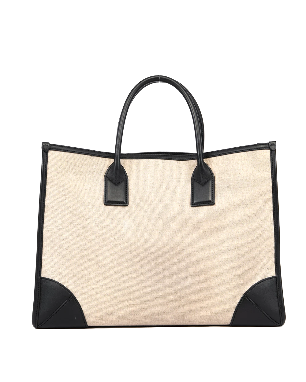 MCM MUNCHEN TOTE BLACK BEIGE LINEN GHWMW MWTCAB004BKK00110012204 0029