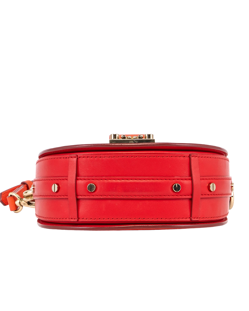 MCM PRATICIA BAG BROWN RED CANVAS GHW 2938