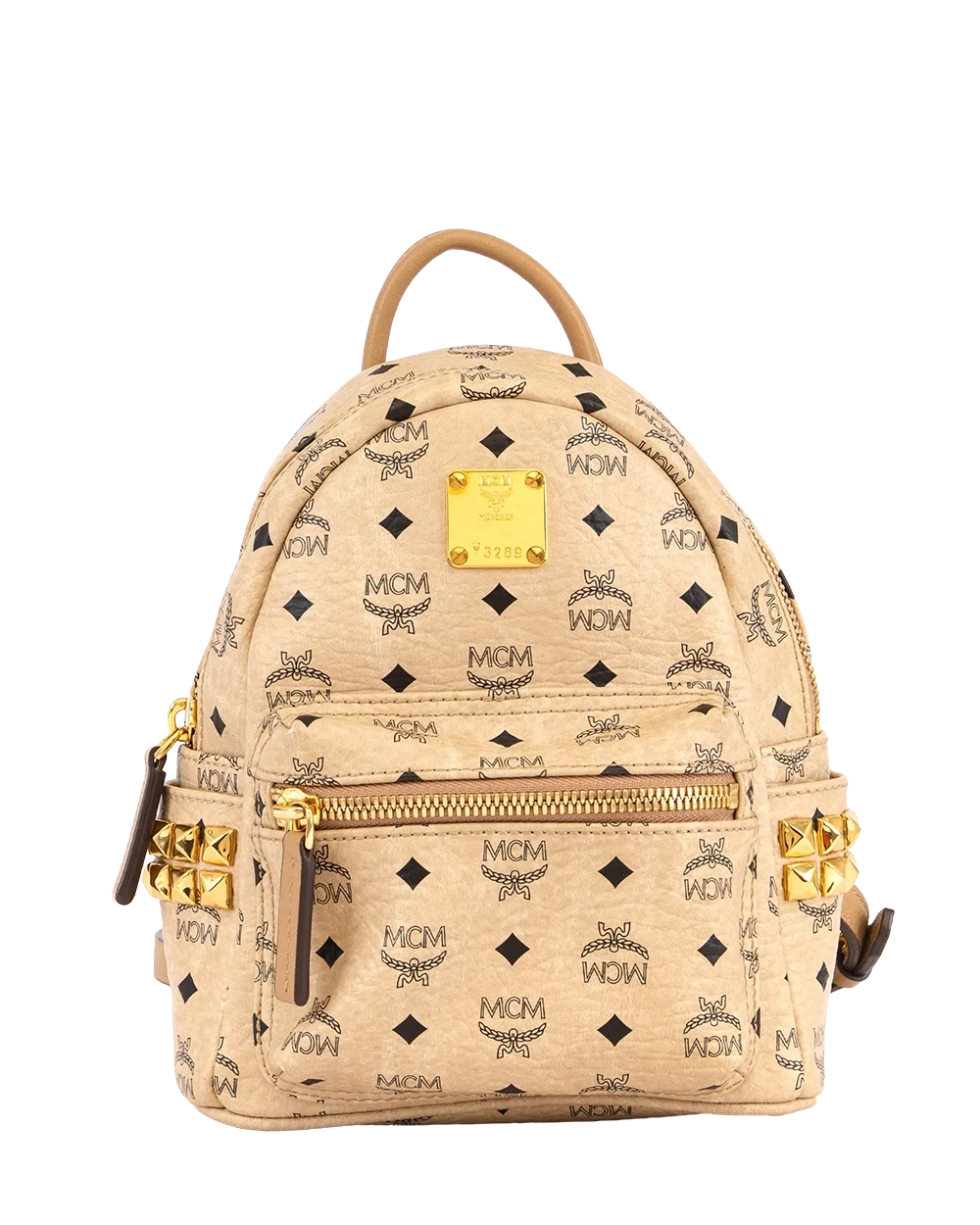 MCM STARK BACKPACK MINI WHITE CANVAS GHW MMK5SVE93IG001 10051505 1661