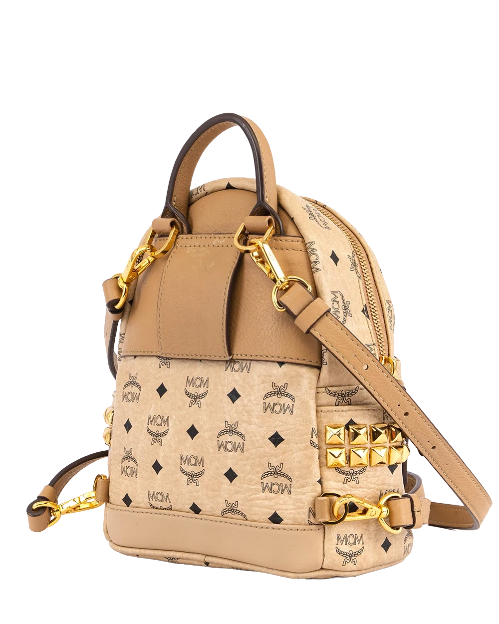 MCM STARK BACKPACK MINI WHITE CANVAS GHW MMK5SVE93IG001 10051505 1663