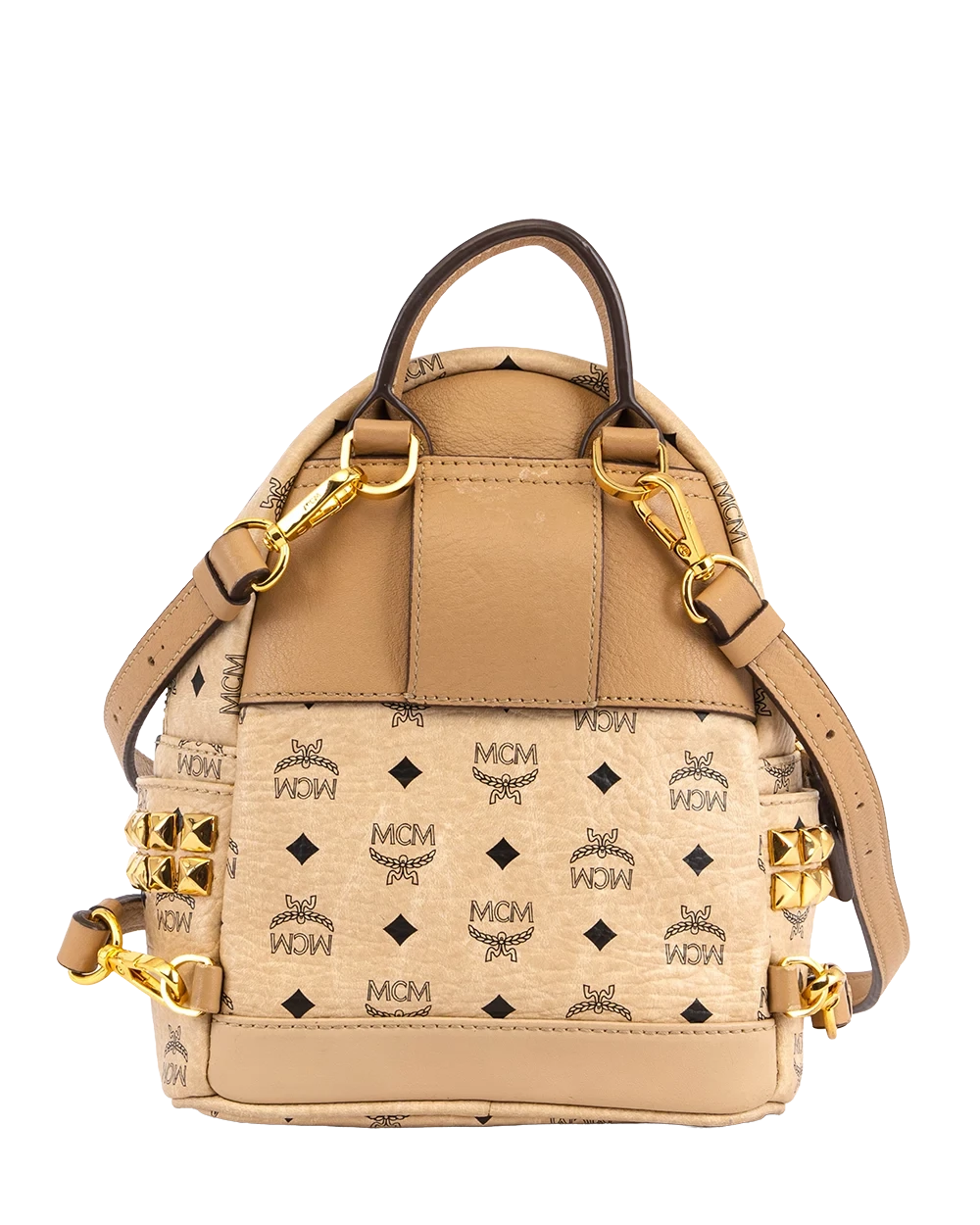 MCM STARK BACKPACK MINI WHITE CANVAS GHW MMK5SVE93IG001 10051505 1664