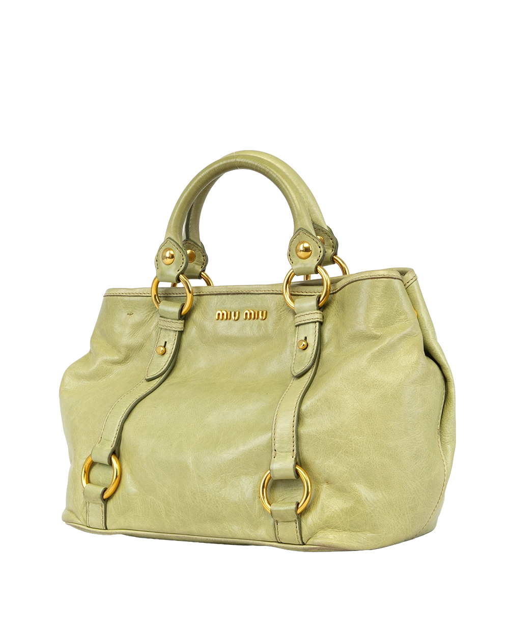 MIU MIU VITELLO LUX 2WAY GREEN CALF GHW 0093