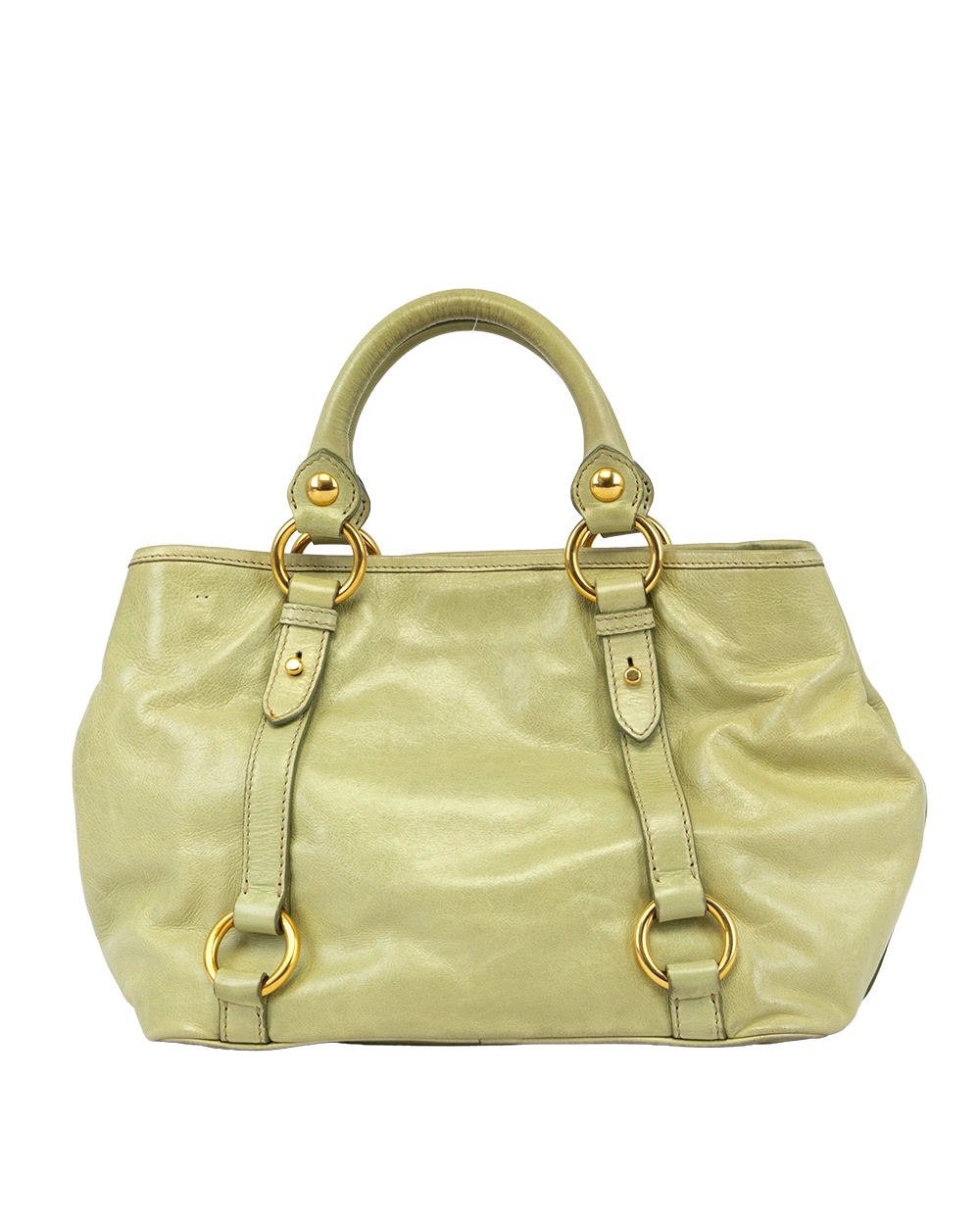 MIU MIU VITELLO LUX 2WAY GREEN CALF GHW 0095