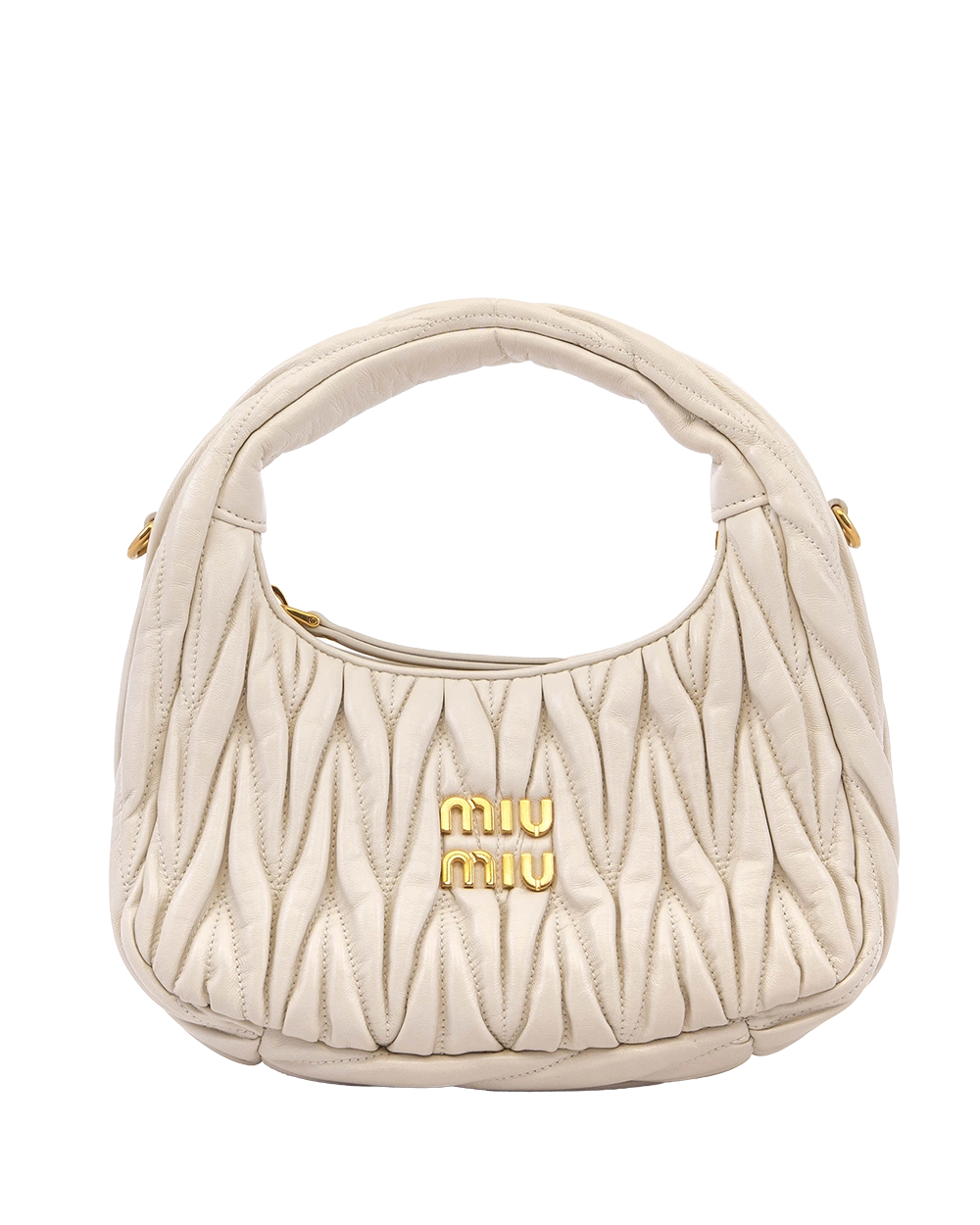 MIU MIU WANDER SMALL WHITE CALF GHW MICROCHIP 1502