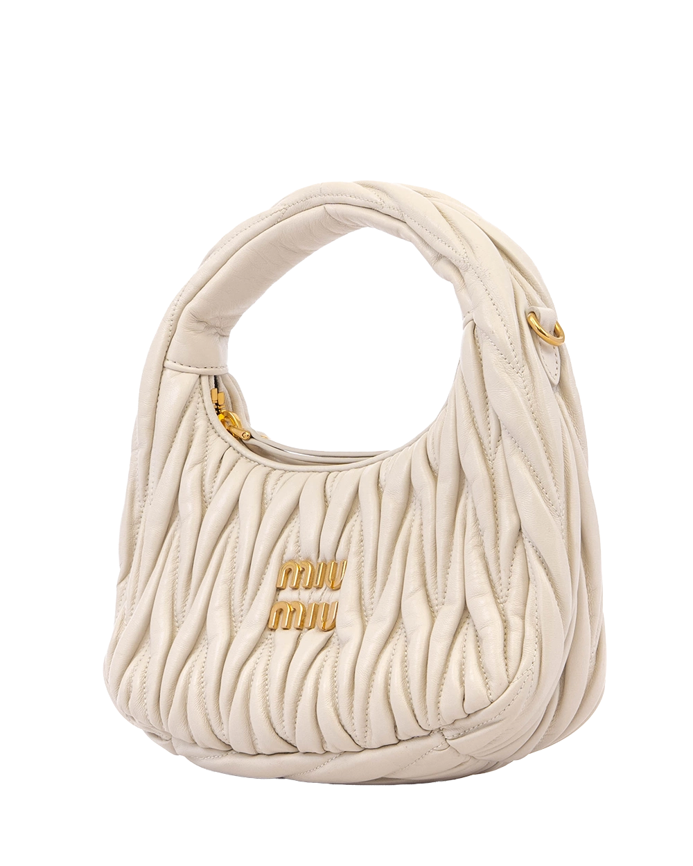 MIU MIU WANDER SMALL WHITE CALF GHW MICROCHIP 1503
