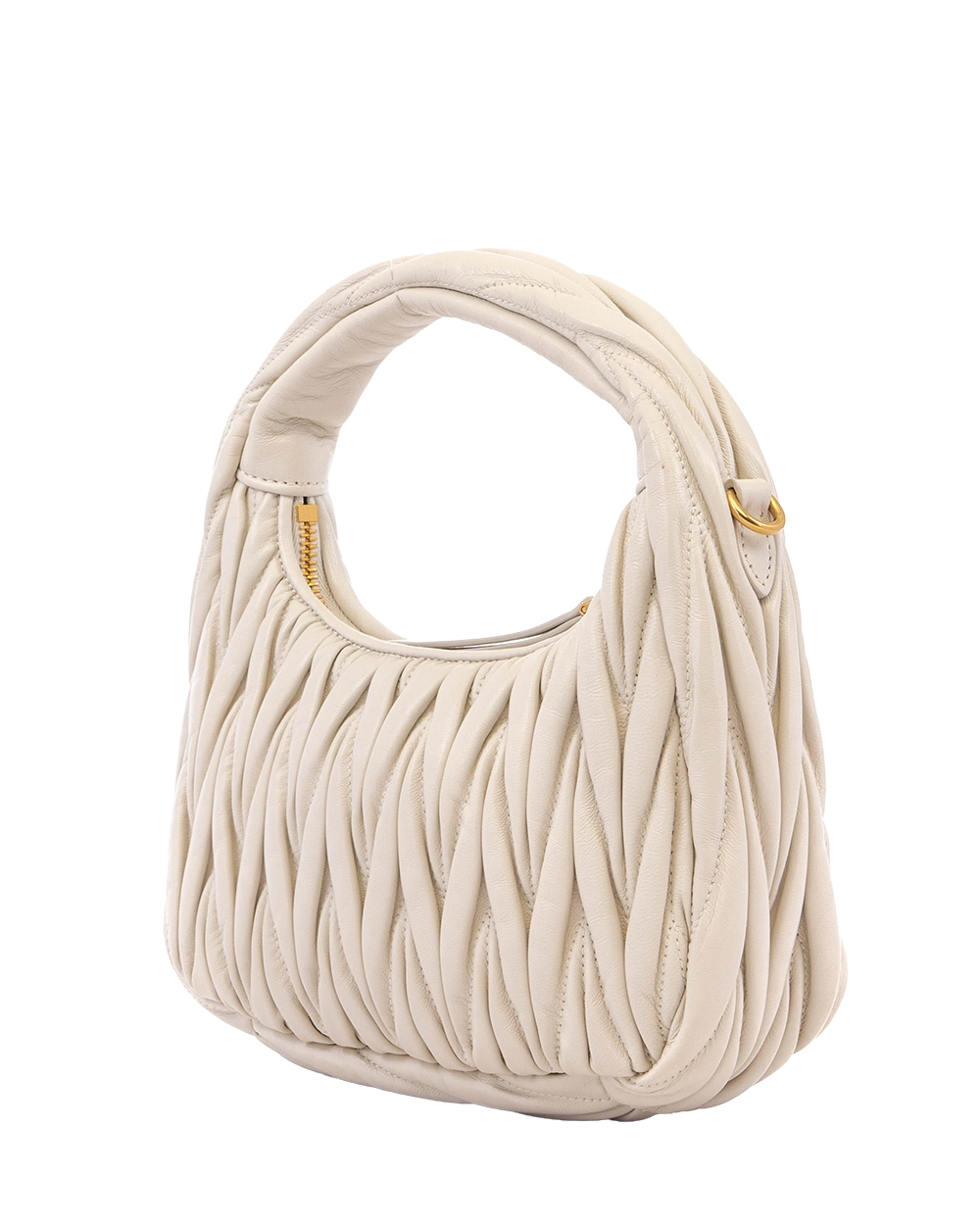 MIU MIU WANDER SMALL WHITE CALF GHW MICROCHIP 1504