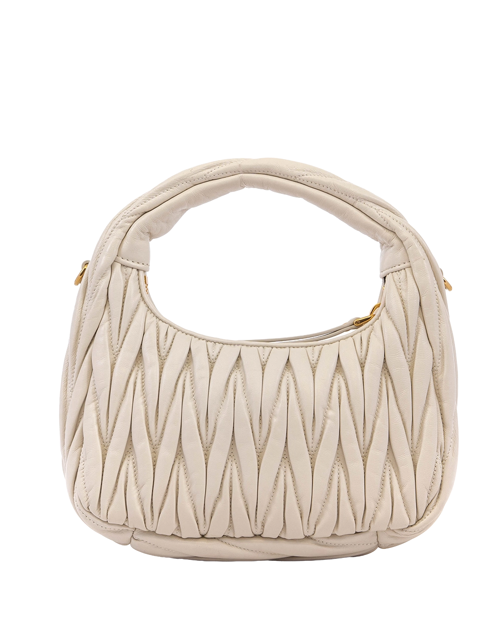 MIU MIU WANDER SMALL WHITE CALF GHW MICROCHIP 1505