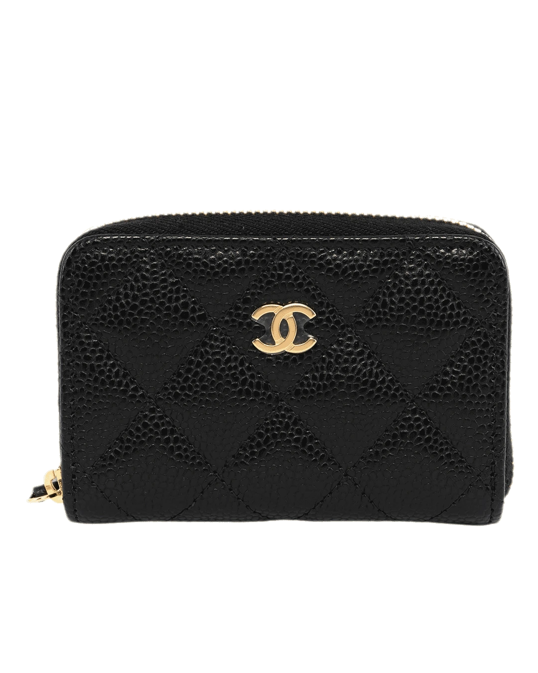 NEW CHANEL CLASSIC ZIPPED COIN PURSE SHORT BLACK CAVIAR GHW XTA8981E 0716