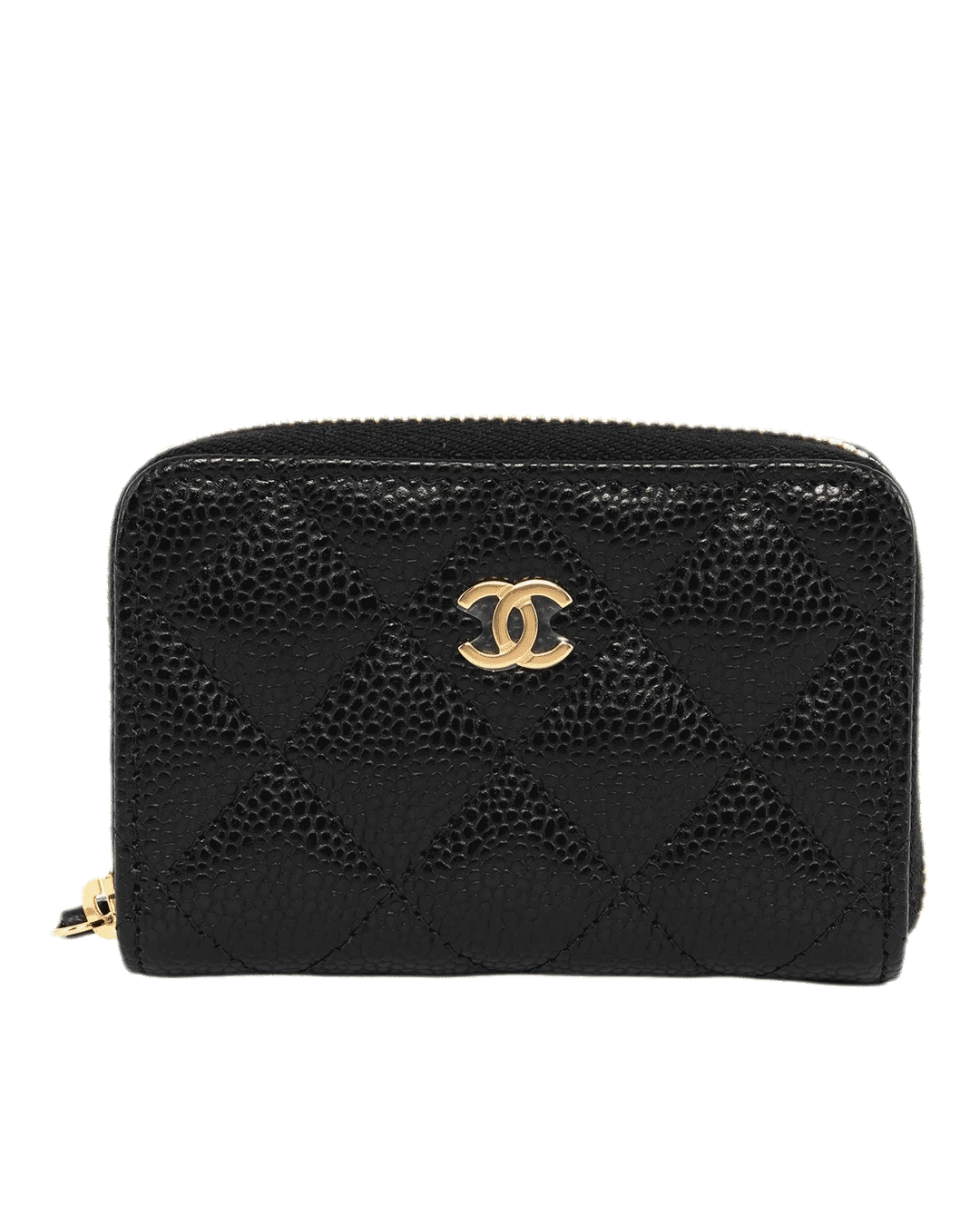NEW CHANEL CLASSIC ZIPPED COIN PURSE SHORT BLACK CAVIAR GHW XTA8981E 0717