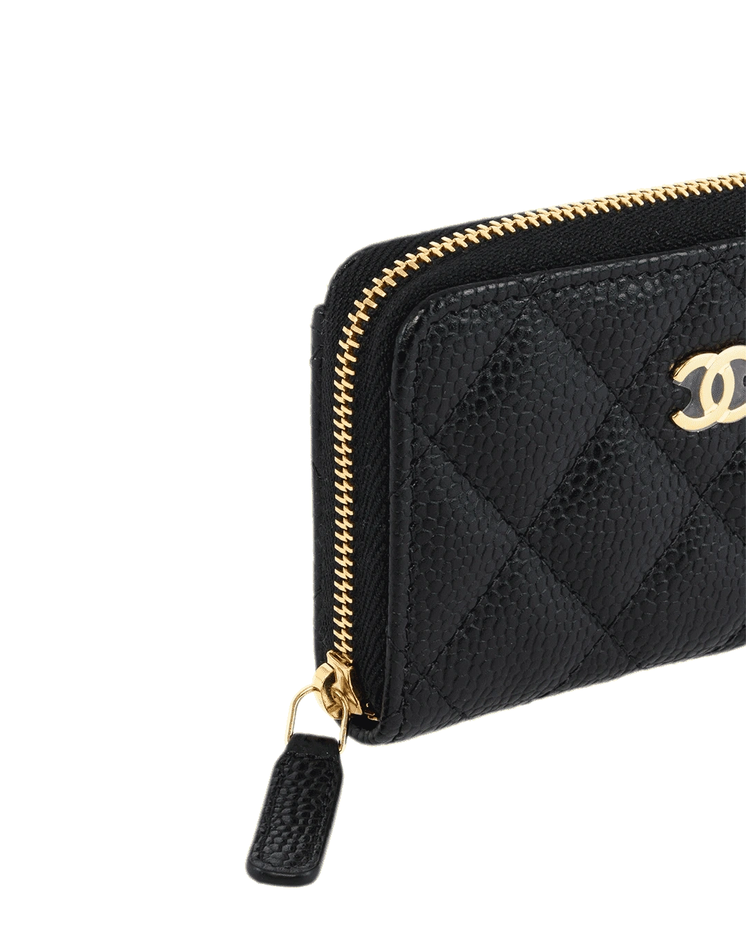 NEW CHANEL CLASSIC ZIPPED COIN PURSE SHORT BLACK CAVIAR GHW XTA8981E 0722