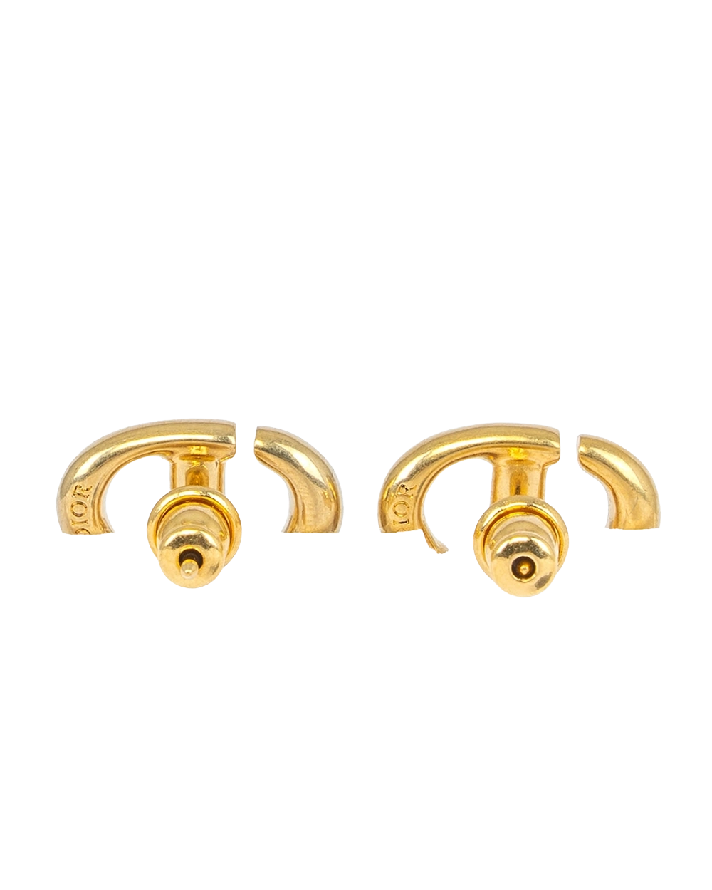 NEW DIOR CD NAVY EARRINGS GOLD PEARL GHW 0758