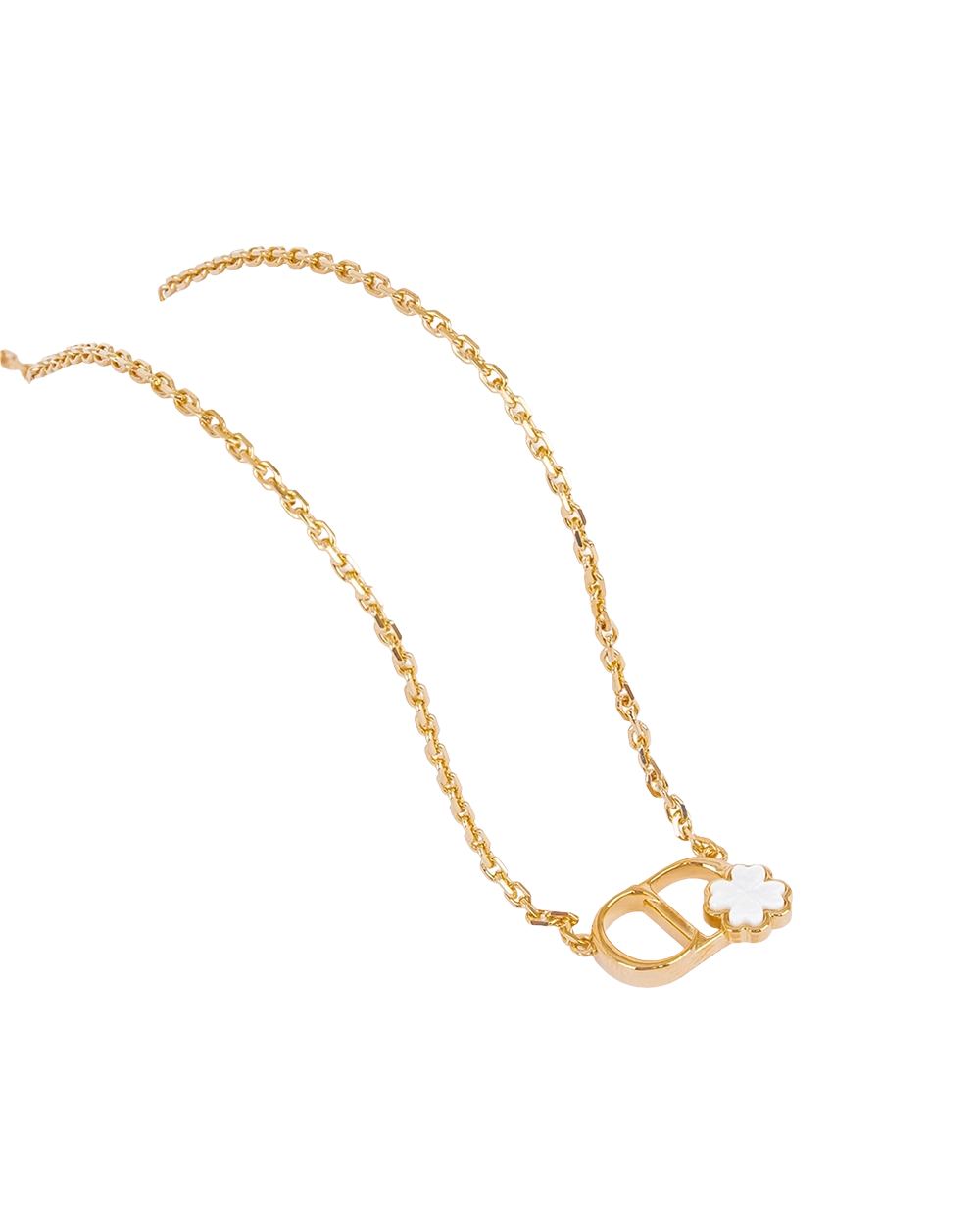 NEW DIOR GARDEN NECKLACE WHITE GHW 0741