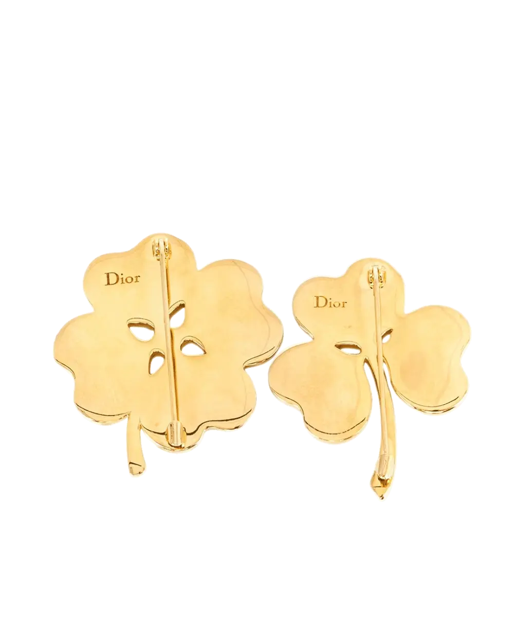 NEW DIOR SPARKLING CLOVER BROOCH WHITE GHW 2056