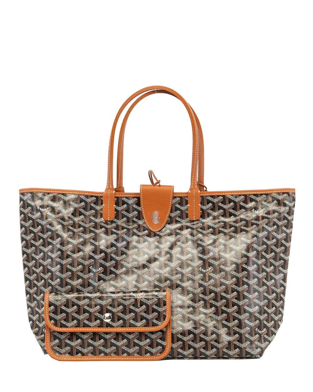 NEW GOYARD ST.LOUIS PM BROWN CROC UNIVERSEL CANVAS SHW CHN 020247 0367