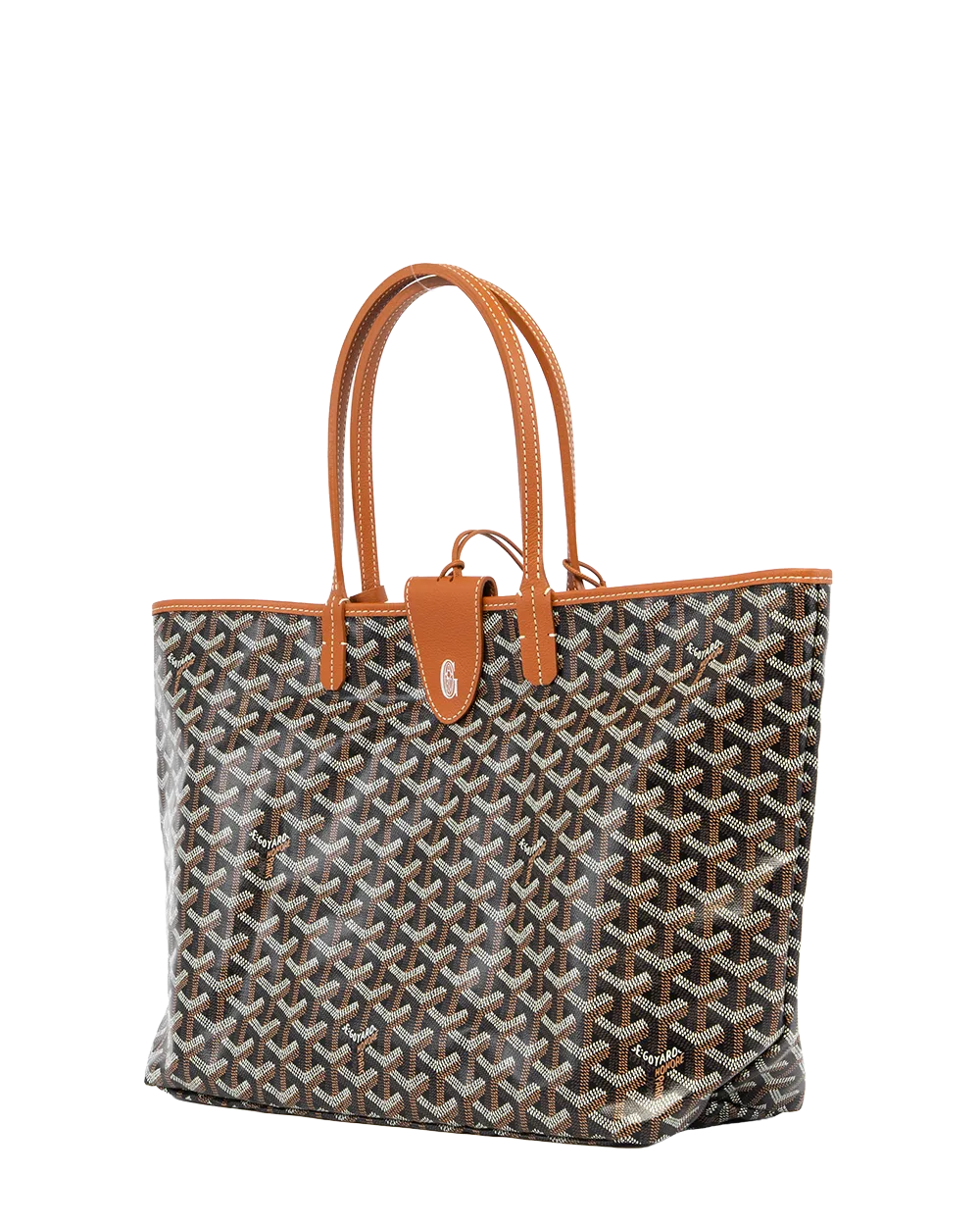NEW GOYARD ST.LOUIS PM BROWN CROC UNIVERSEL CANVAS SHW CHN 020247 0369