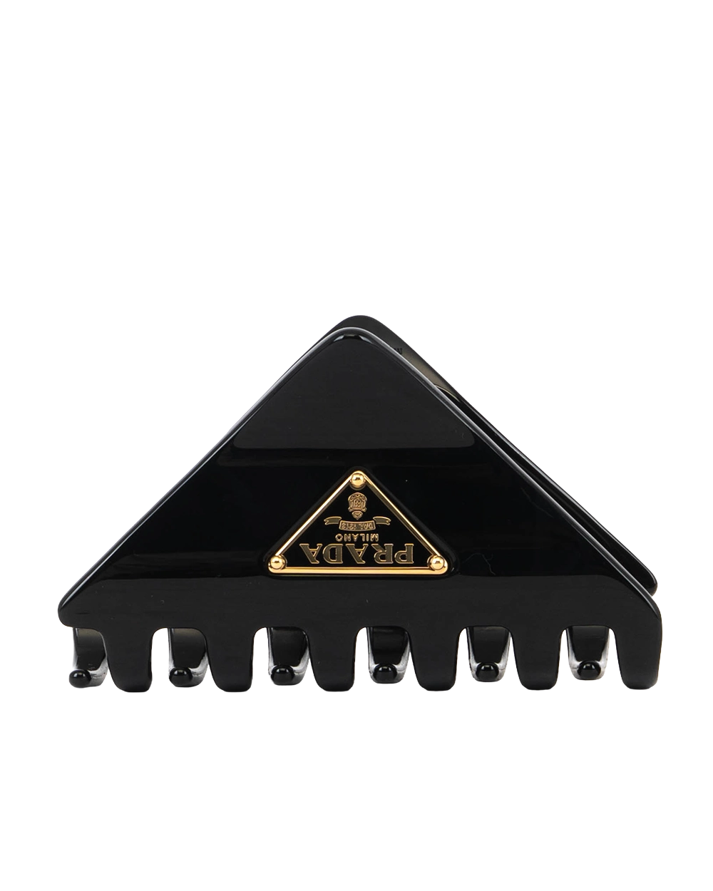 NEW PRADA LOGO HAIR CLIP BLACK GHW 0755