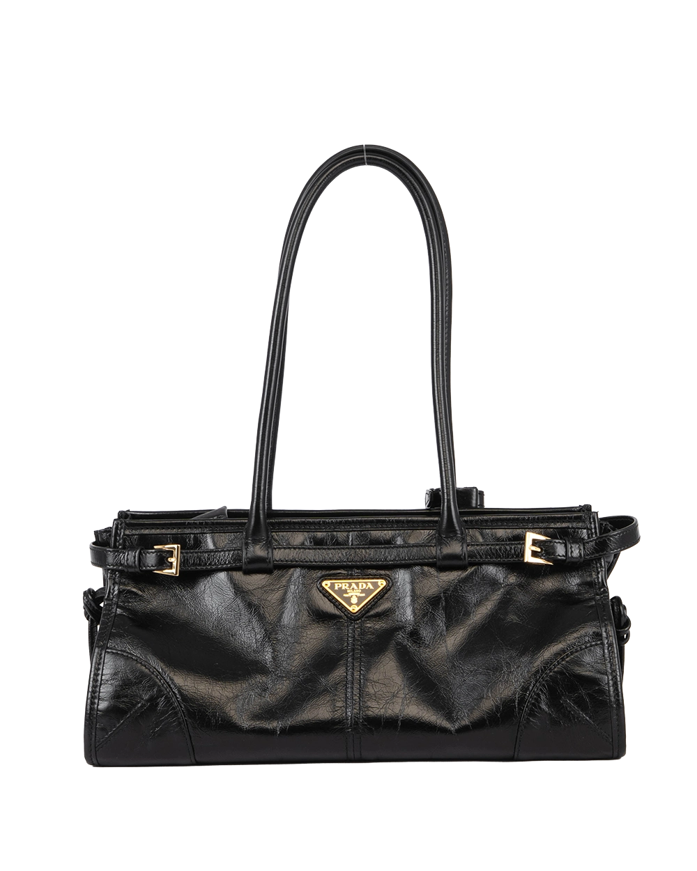 PRADA BONNIE BLACK CALF GHW MICROCHIP 51845