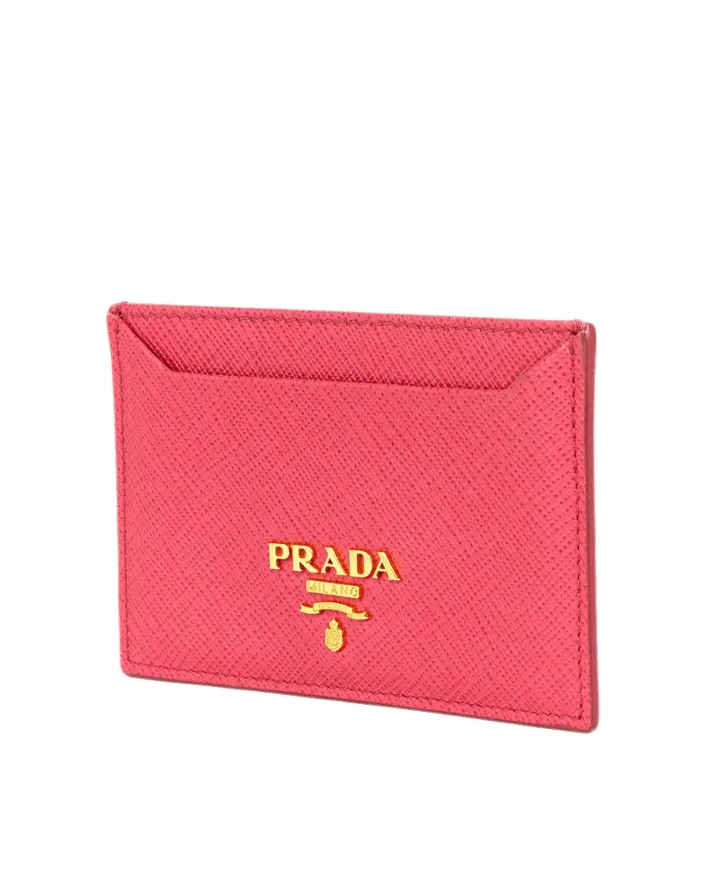 PRADA CARD SLOT SHORT PINK SAFFIANO GHW 1248