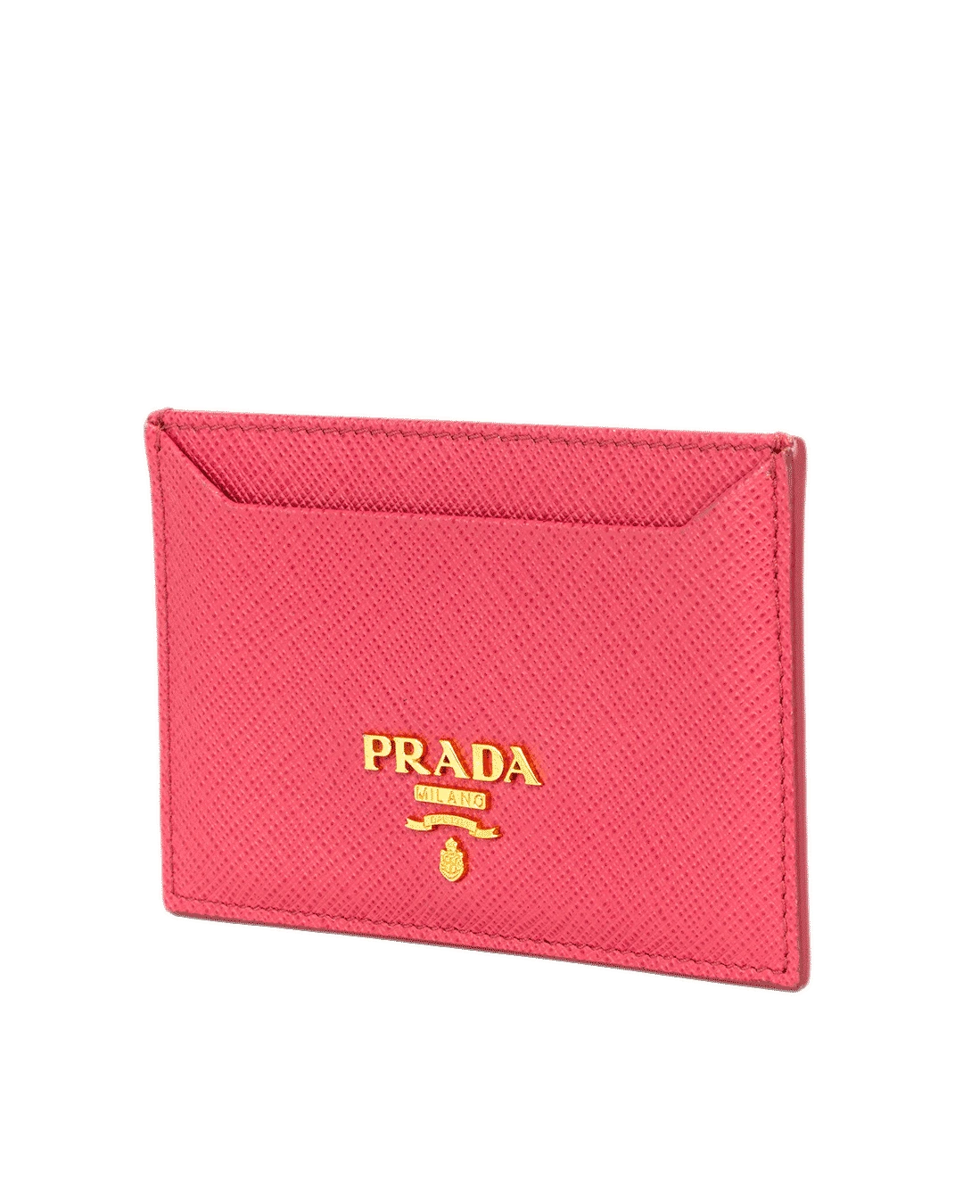 PRADA CARD SLOT SHORT PINK SAFFIANO GHW 1248