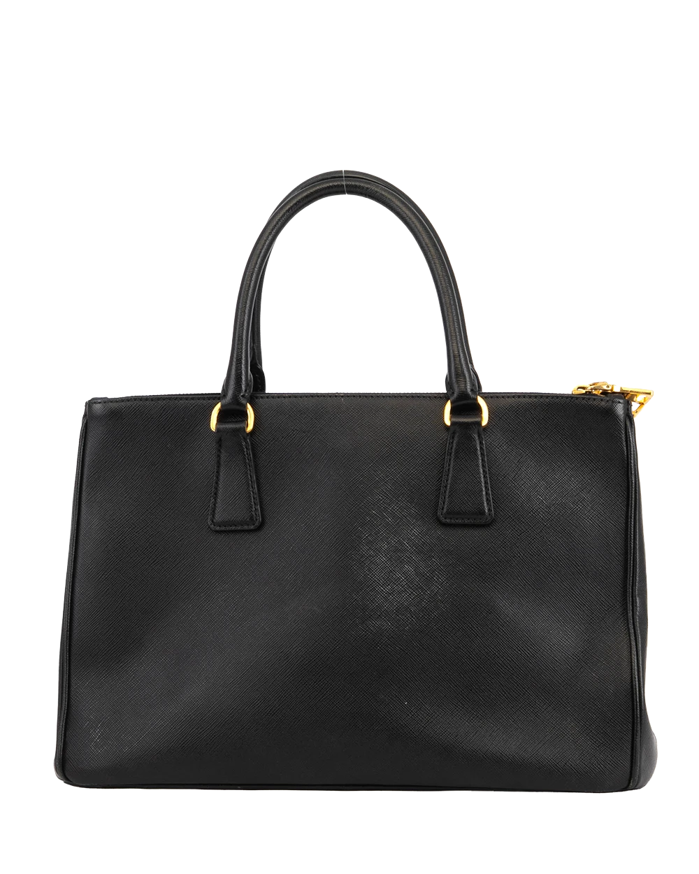PRADA GALLERIA BLACK SAFFIANO 2 ZIP GHW 0896