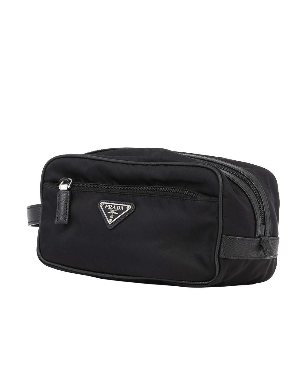 PRADA HANDBAG CLUTCH BLACK NYLON SHW 0176