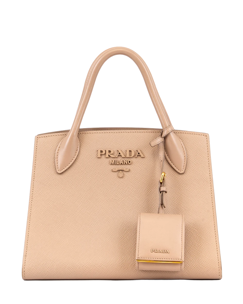 PRADA MONOCHORME TOP HANDLE BEIGE SAFFIANO GHW 0978