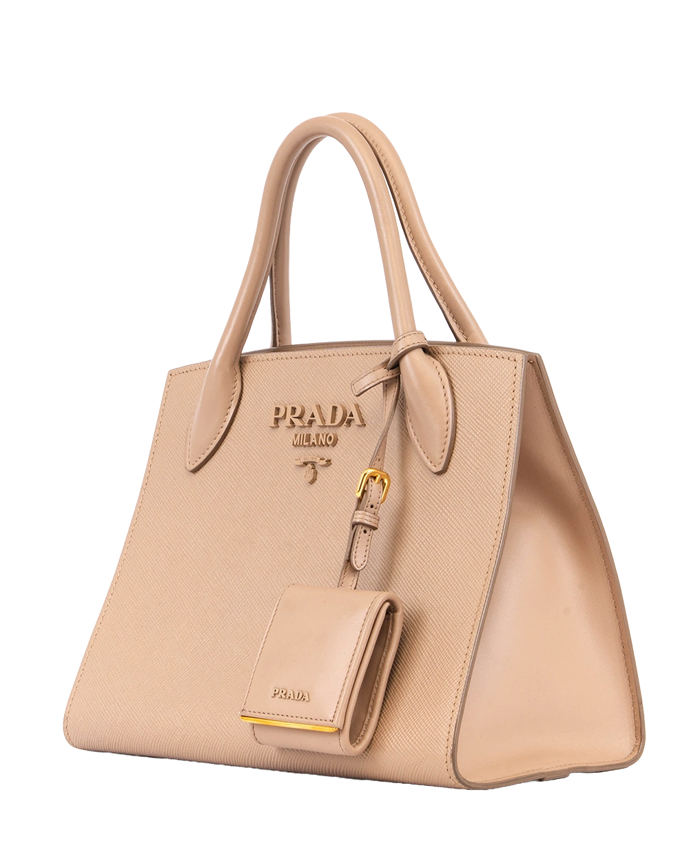 PRADA MONOCHORME TOP HANDLE BEIGE SAFFIANO GHW 0979