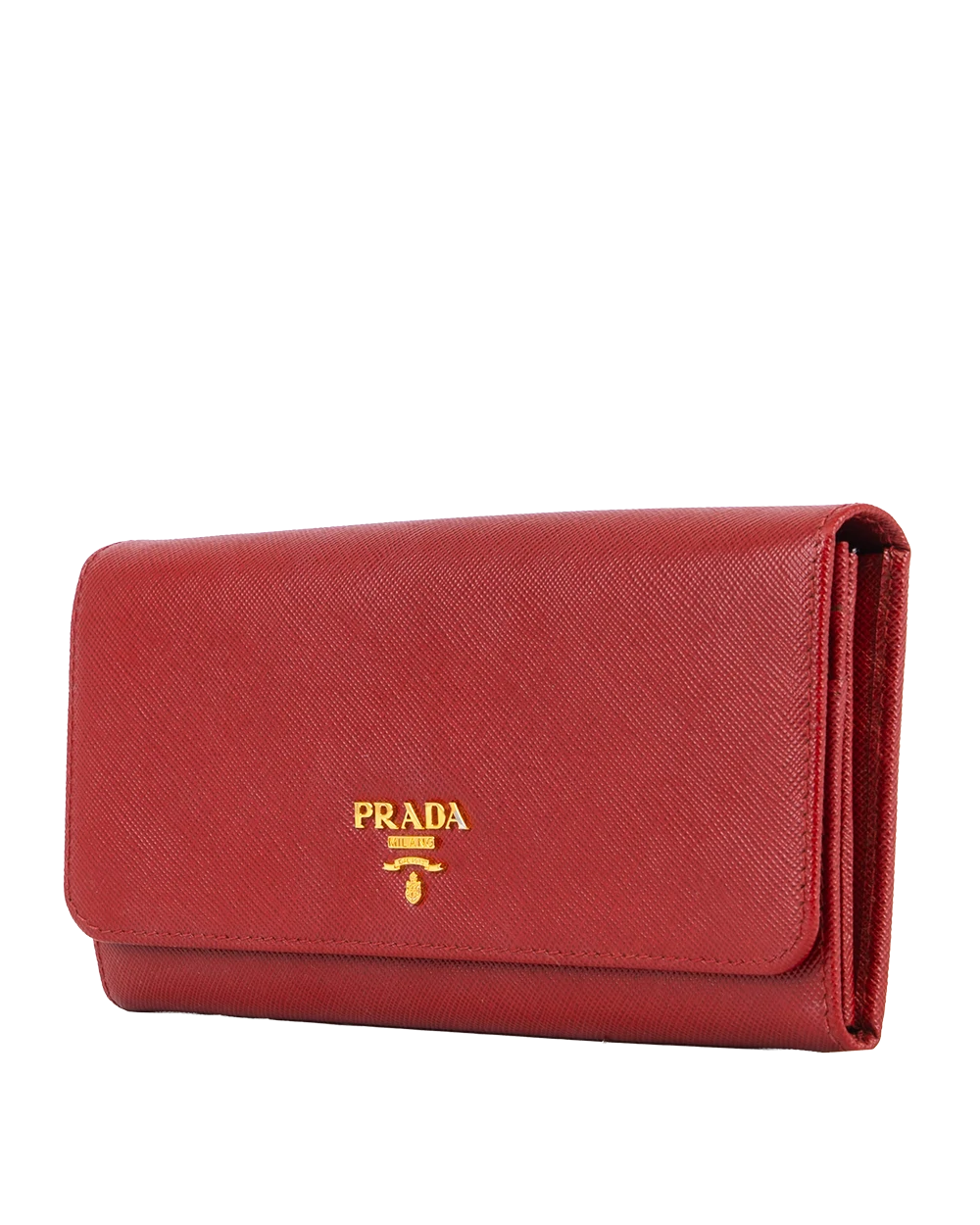 PRADA SARAH WALLET LONG RED SAFFIANO GHW 1488(1)