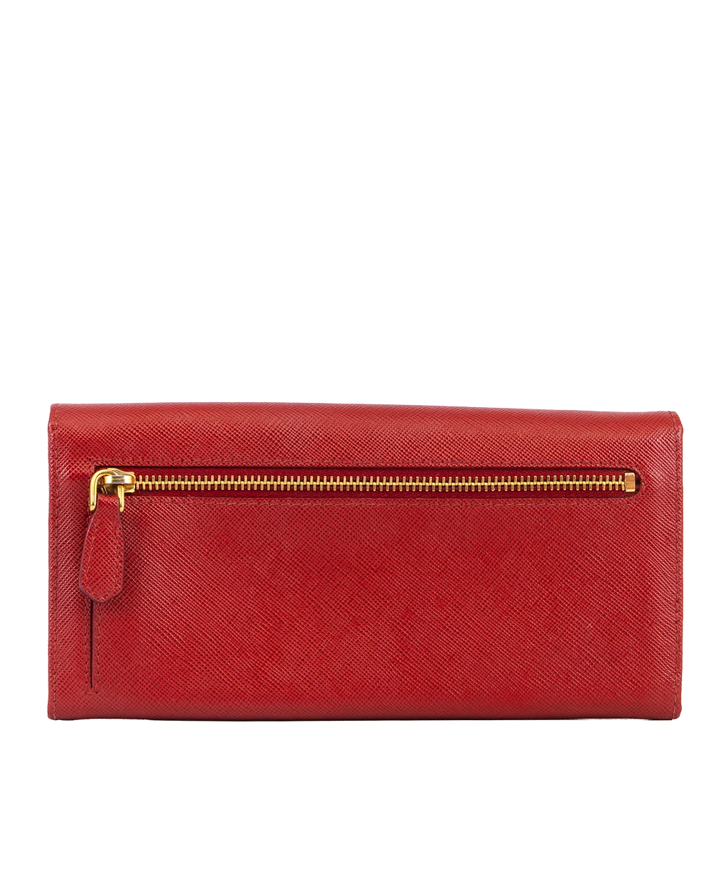 PRADA SARAH WALLET LONG RED SAFFIANO GHW 1490(1)