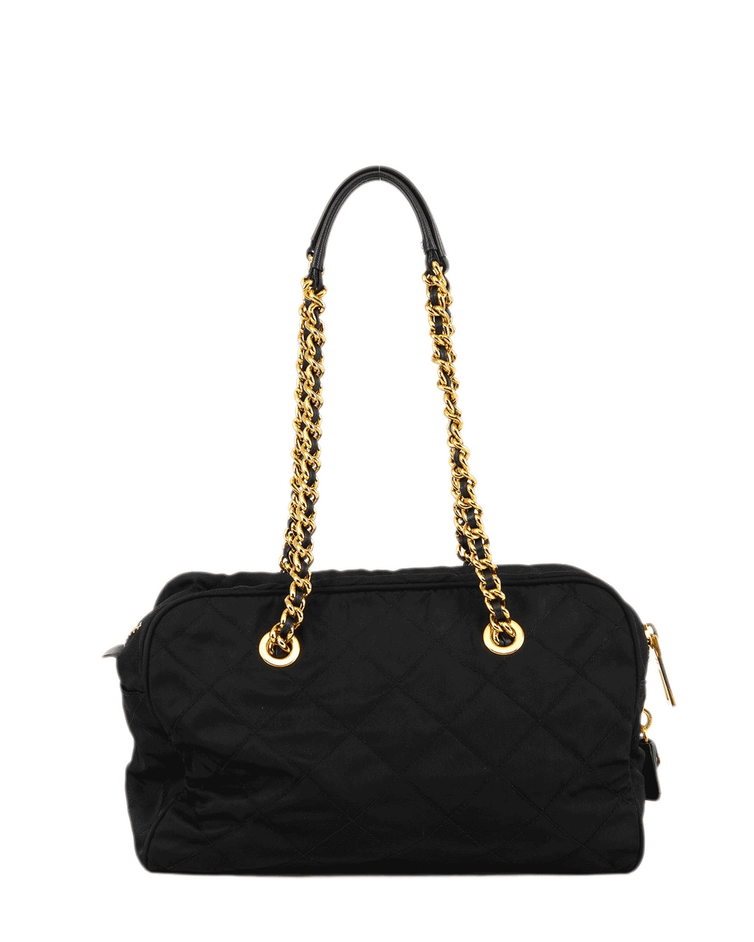 PRADA TESSUTO SHOLDER BAG BLACK TESSUTO IMPUNTU GHW BL0903 1615