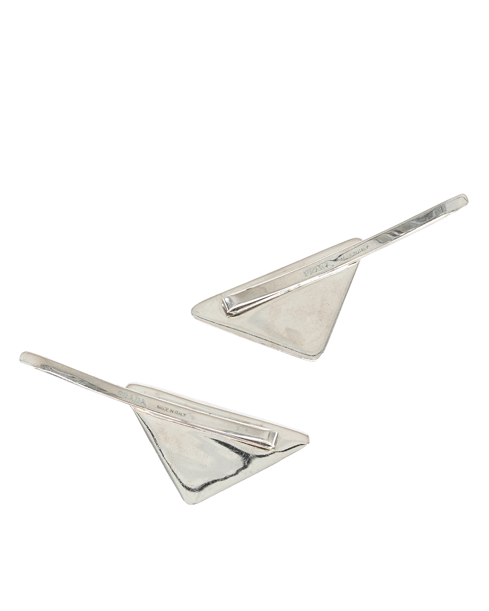 PRADA TRIANGLE LOGO HAIR CLIPS BLACK SHW 0249