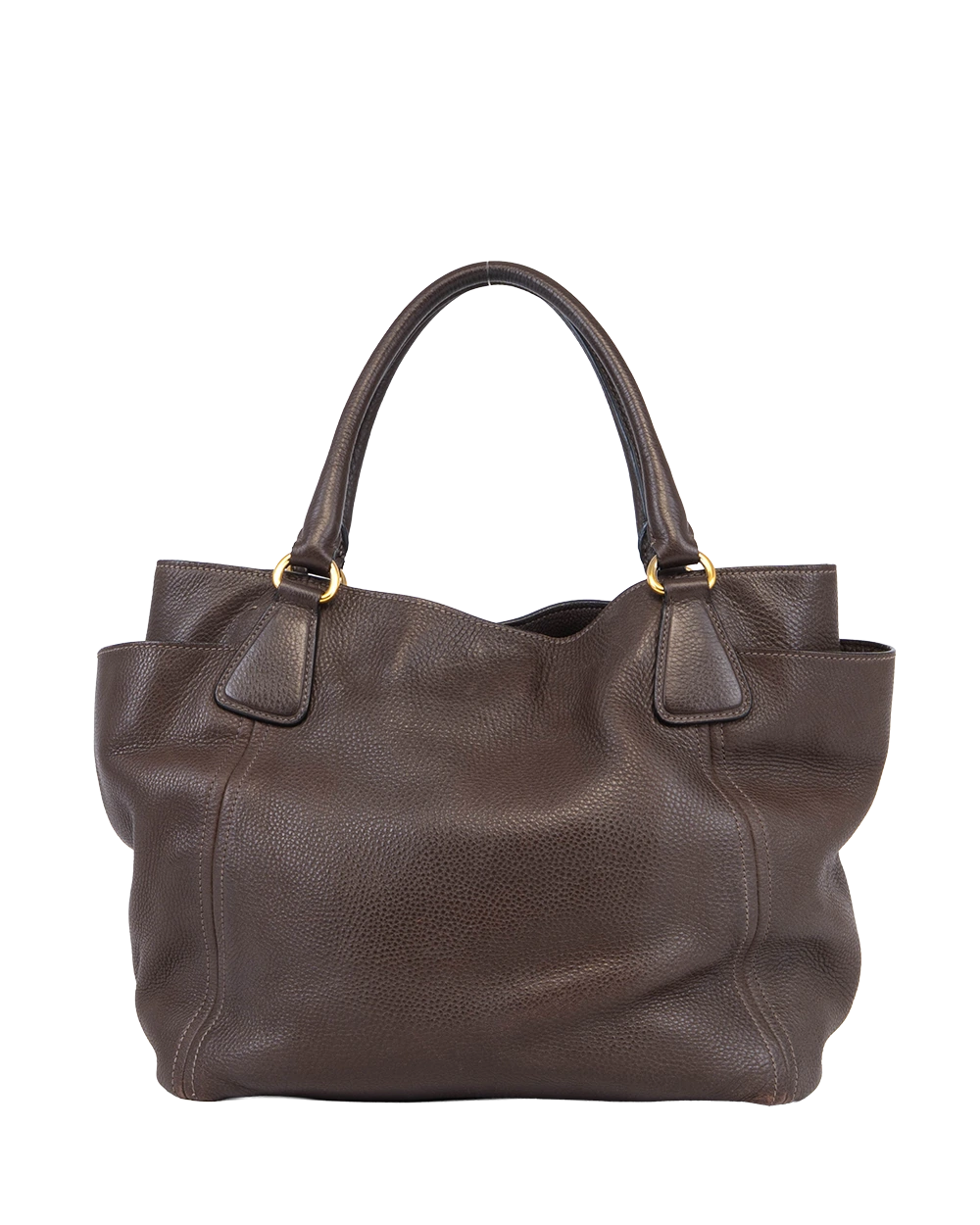 PRADA VITELLO DAINO TOTE BROWN LEATHER GHW 1967