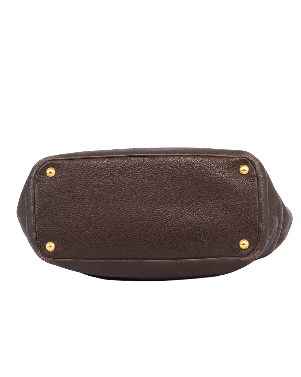 PRADA VITELLO DAINO TOTE BROWN LEATHER GHW 1974