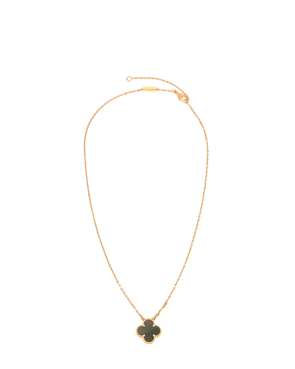 VAN CLEEF&ARPELS VINTAGE ALHAMBRA NACKLACE GRAY MOTHER OF PEARL RGHW JG891703 2783