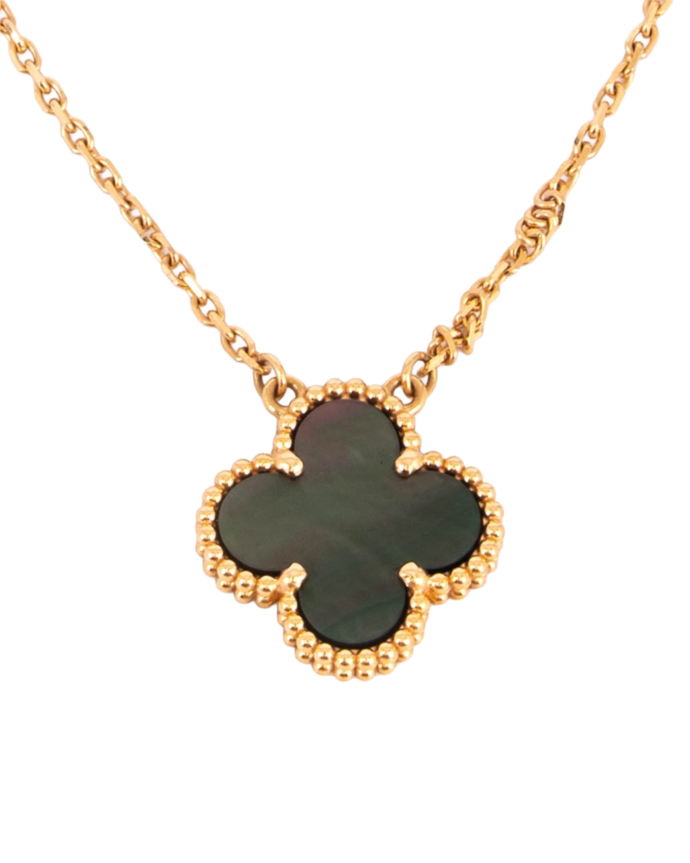 VAN CLEEF&ARPELS VINTAGE ALHAMBRA NACKLACE GRAY MOTHER OF PEARL RGHW JG891703 2785