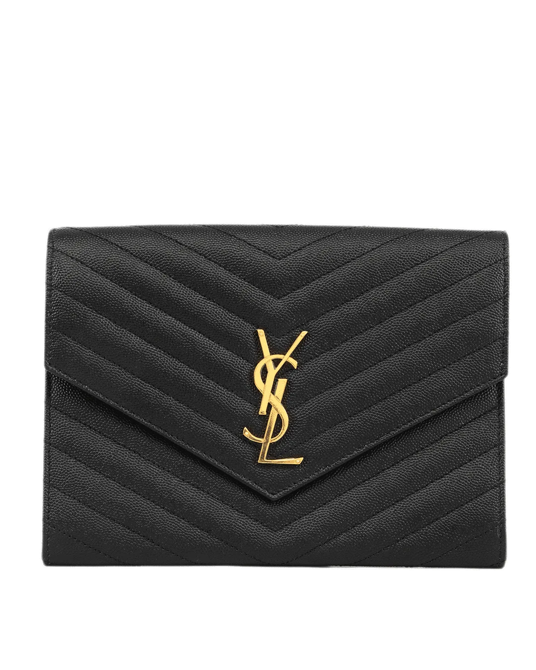 YSL CASSANDRE CLUTCH BLACK CALF GHW BND 617662 0223 3716