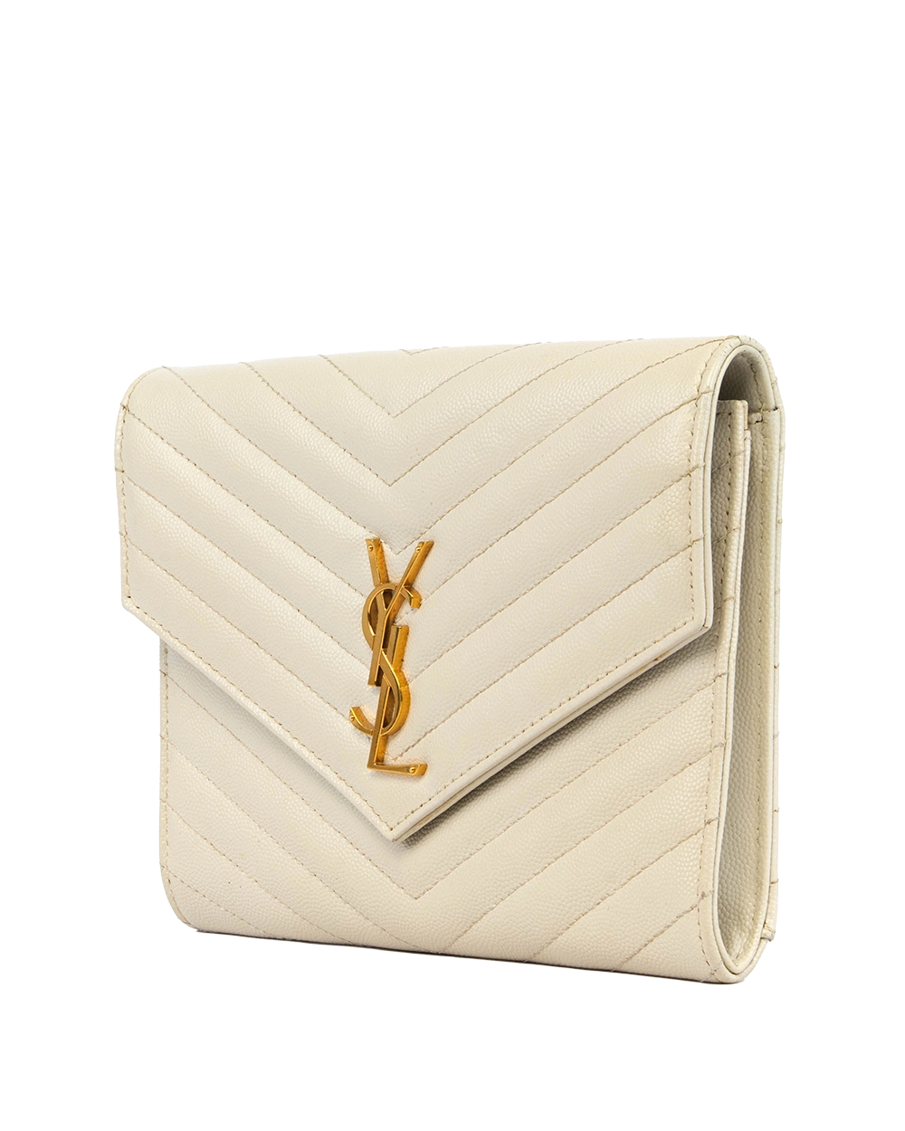 YSL CASSANDRE MATELASSÉ FLAP POUCH BEIGE CHEVRON GHW PLB 617662 1221 1092