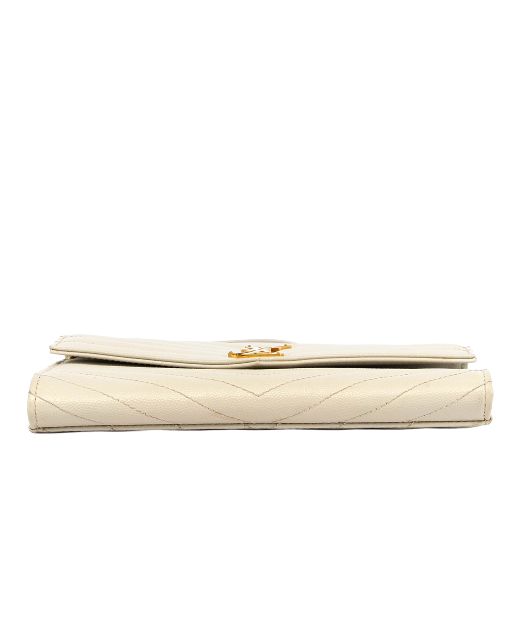 YSL CASSANDRE MATELASSÉ FLAP POUCH BEIGE CHEVRON GHW PLB 617662 1221 1095