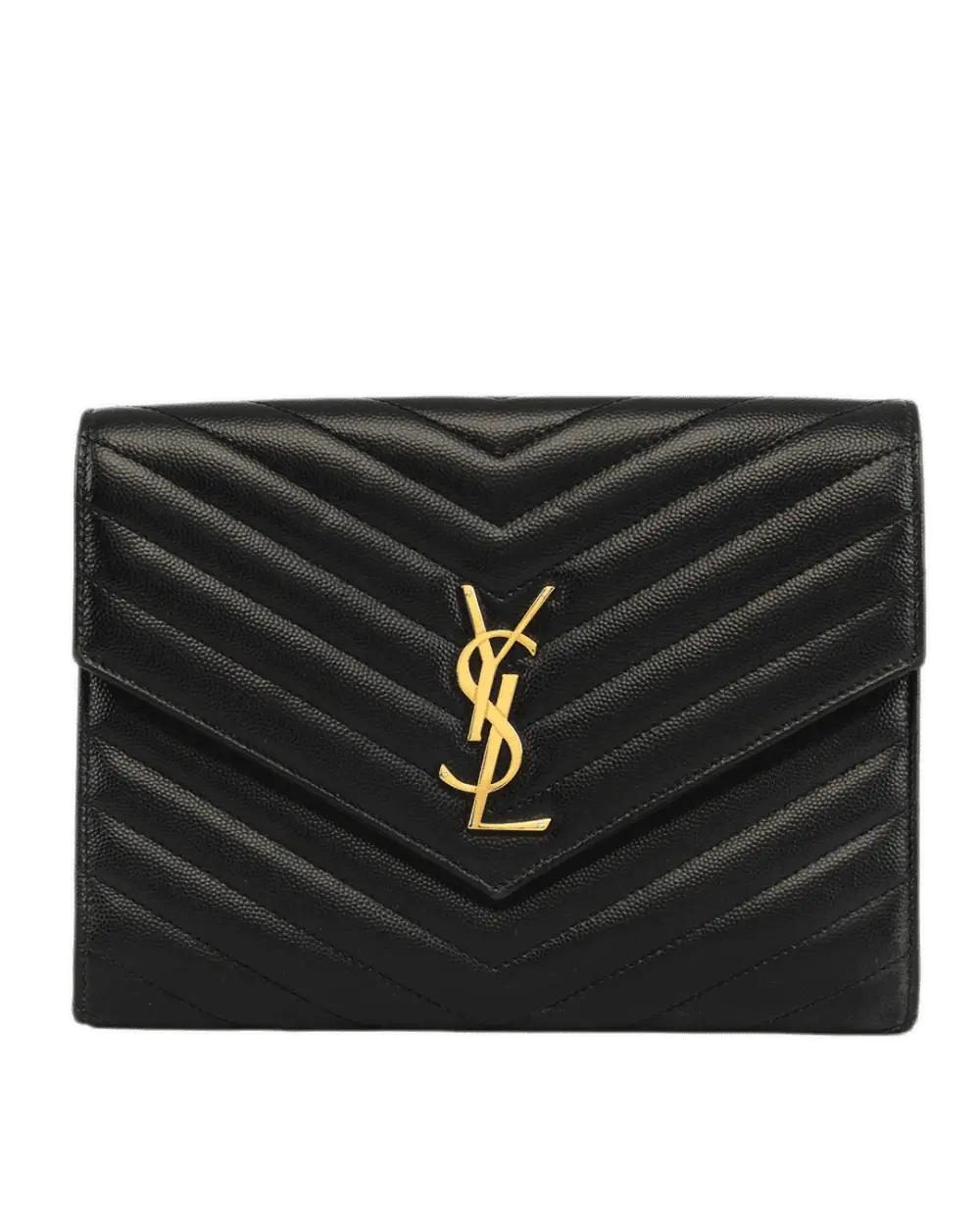 YSL CLUTCH BLACK CHEVRON GHW AIM 617662 0224 2531