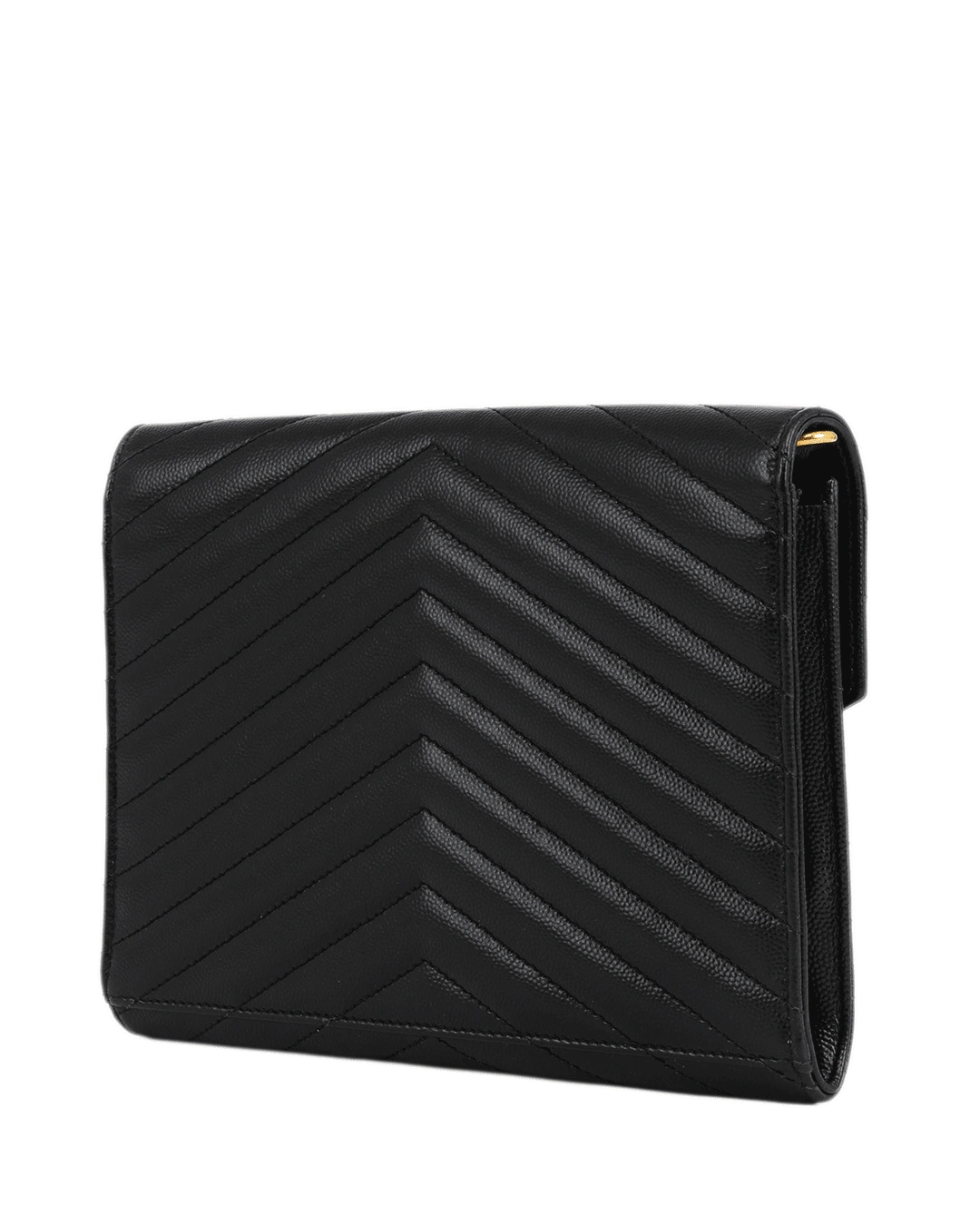 YSL CLUTCH BLACK CHEVRON GHW AIM 617662 0224 2533
