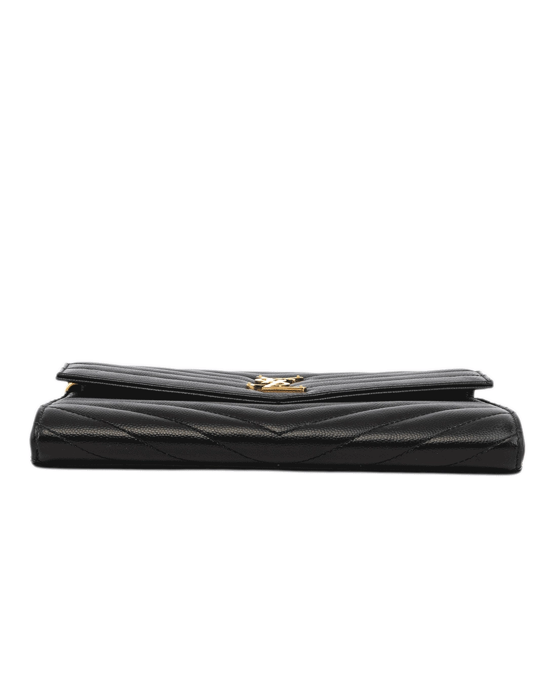 YSL CLUTCH BLACK CHEVRON GHW AIM 617662 0224 2535