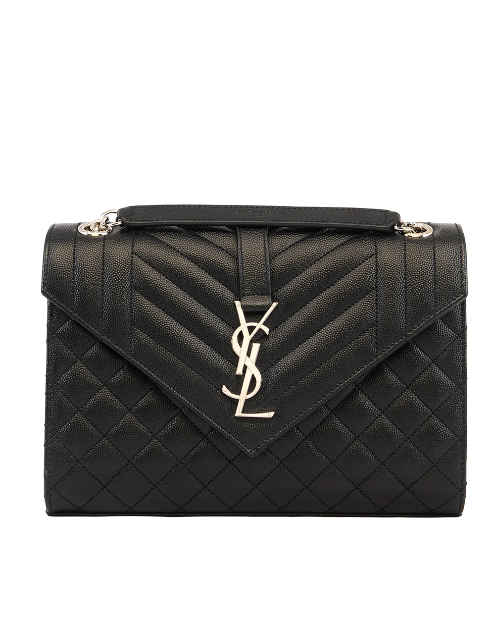 YSL ENVELOPE MEDIUM BLACK CHEVRON SHW PCT 600185 0522 4074