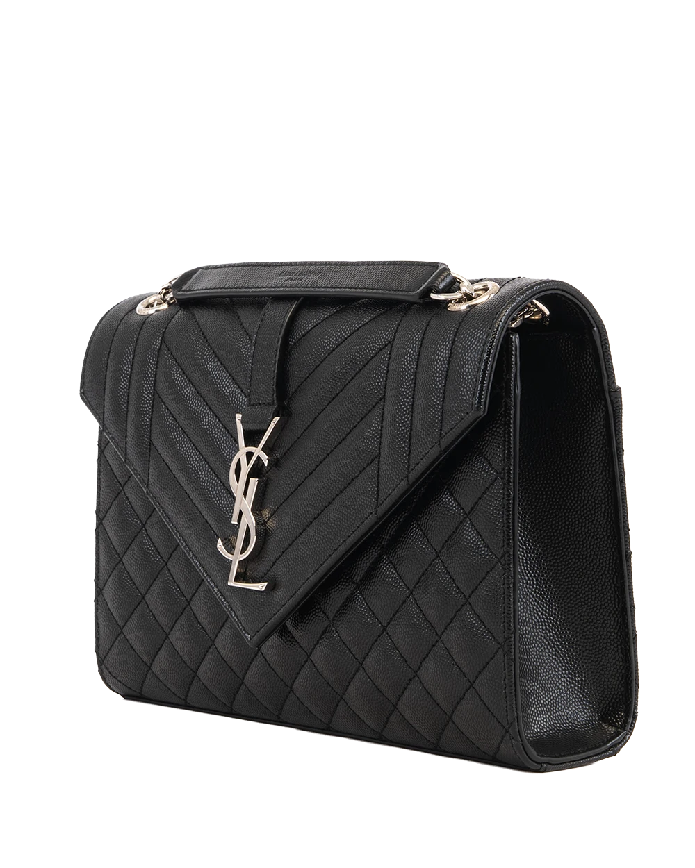YSL ENVELOPE MEDIUM BLACK CHEVRON SHW PCT 600185 0522 4076