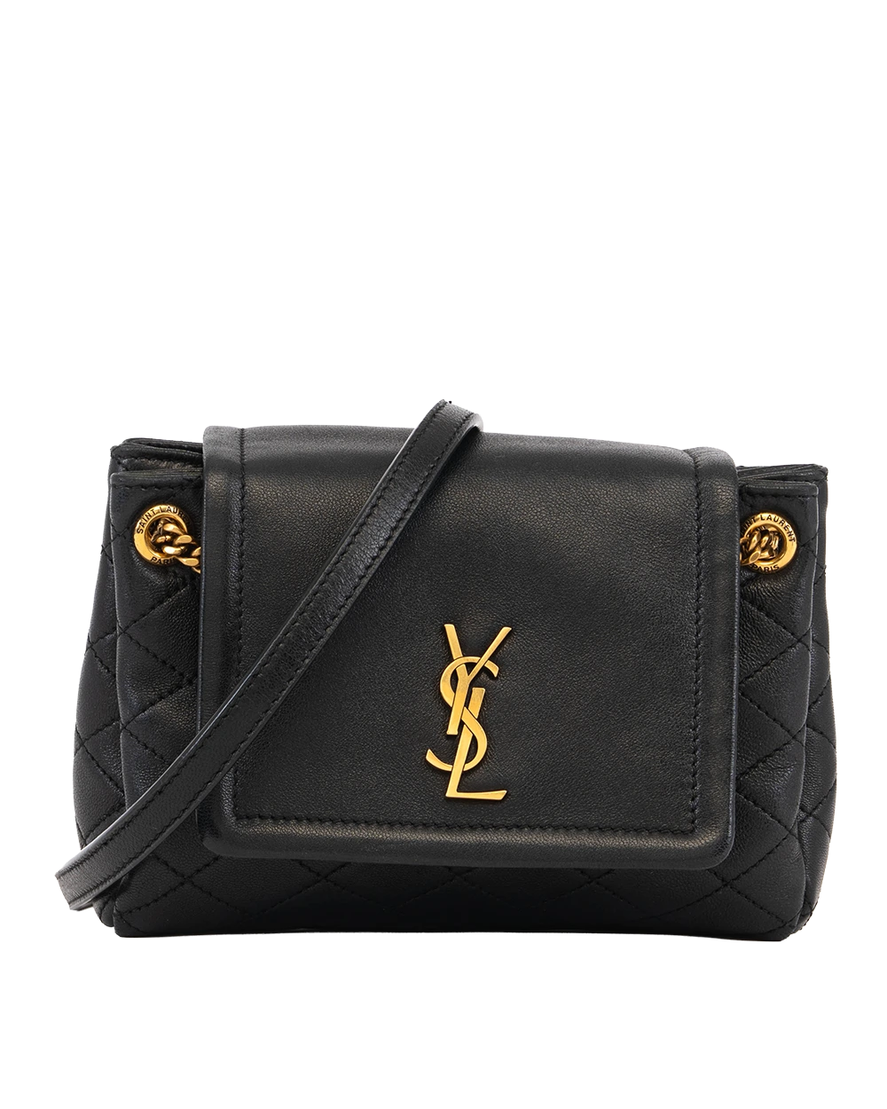 YSL NOLITA MINI BLACK CALF GHW YSL 672738 0325 3205