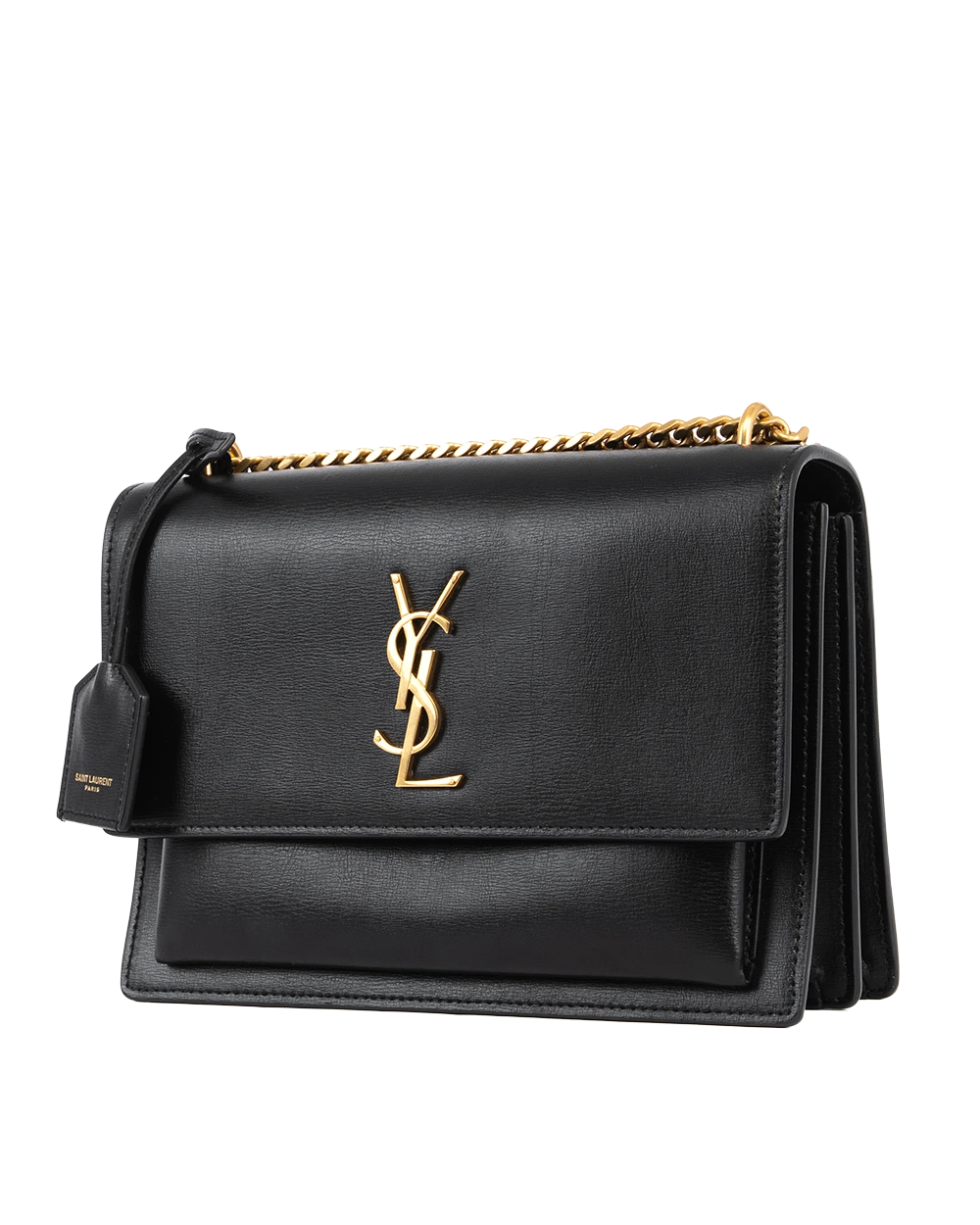 YSL SUN SET MEDIUM BLACK CALF GHW MAL442906 0112 3118