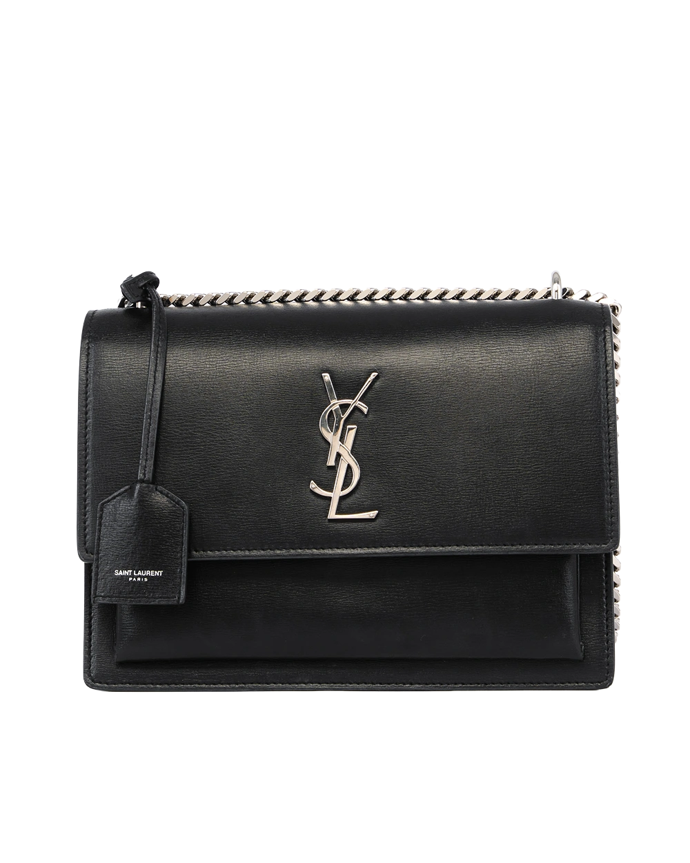 YSL SUN SET MEDIUM BLACK CALF SHW PLB 442906 0018 0037