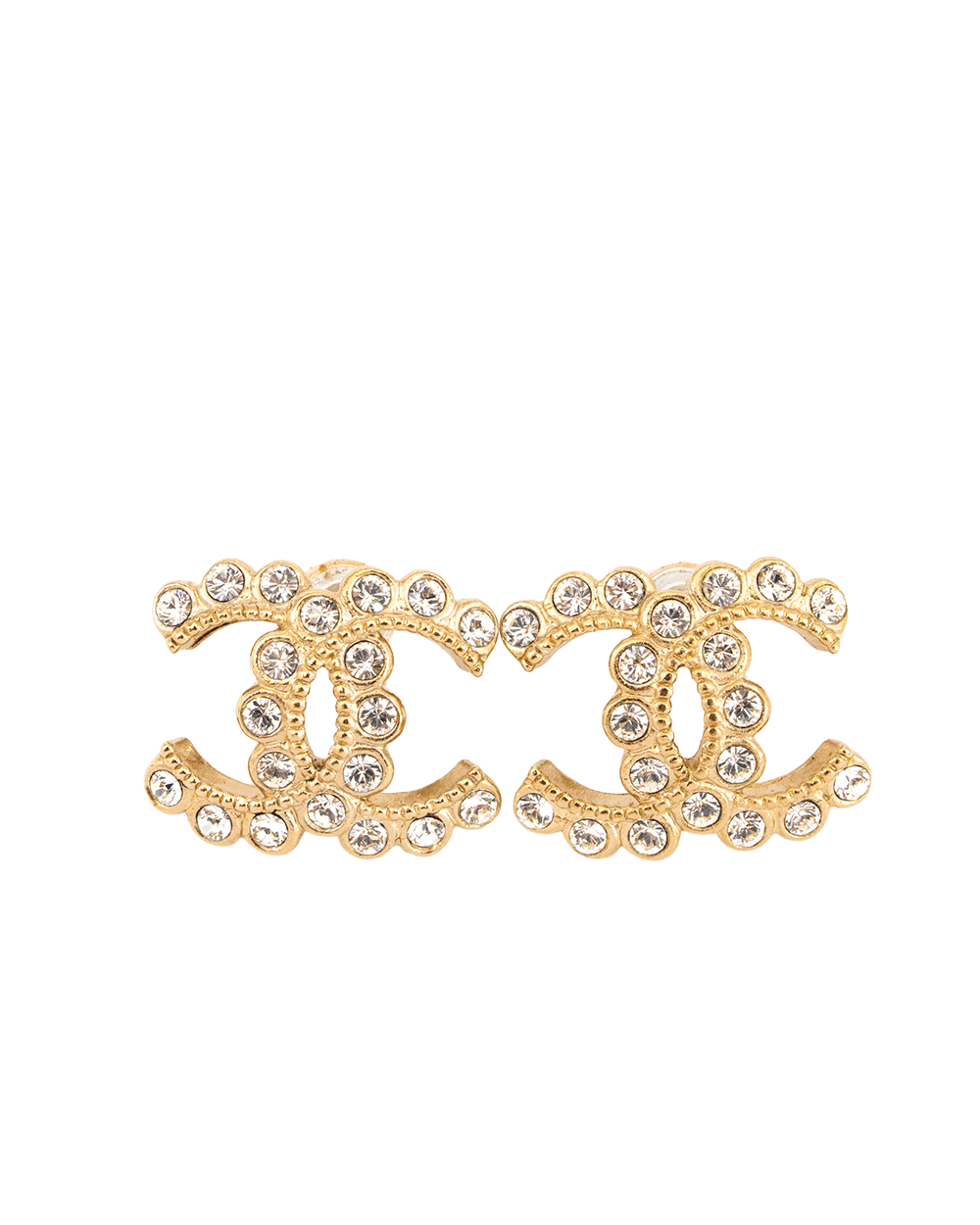 10 CHANEL CC EARRINGS CRYSTAL GHW 0489