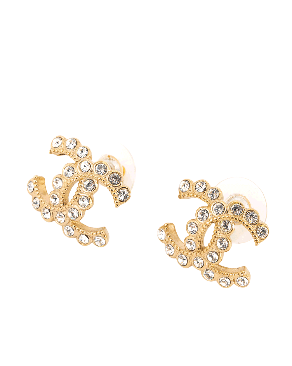 10 CHANEL CC EARRINGS CRYSTAL GHW 0490