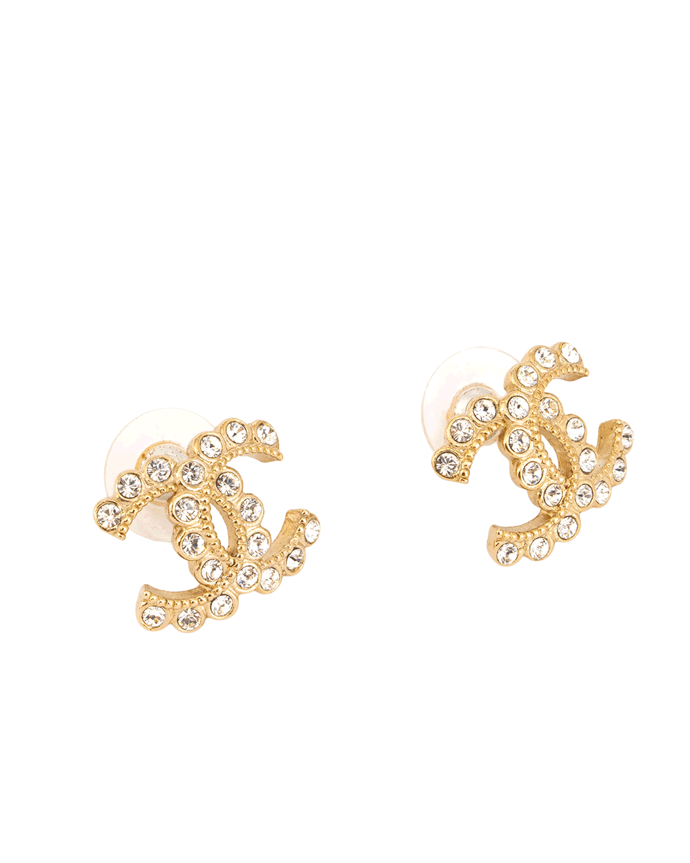 10 CHANEL CC EARRINGS CRYSTAL GHW 0491